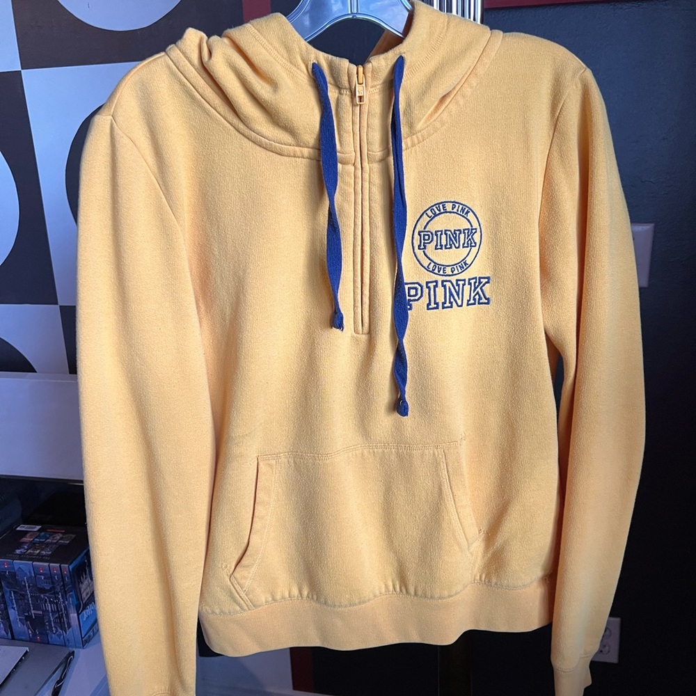 Pink brand yellow hoodie